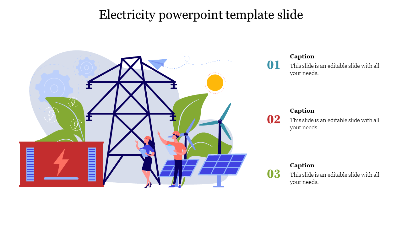 Electricity powerpoint template slide